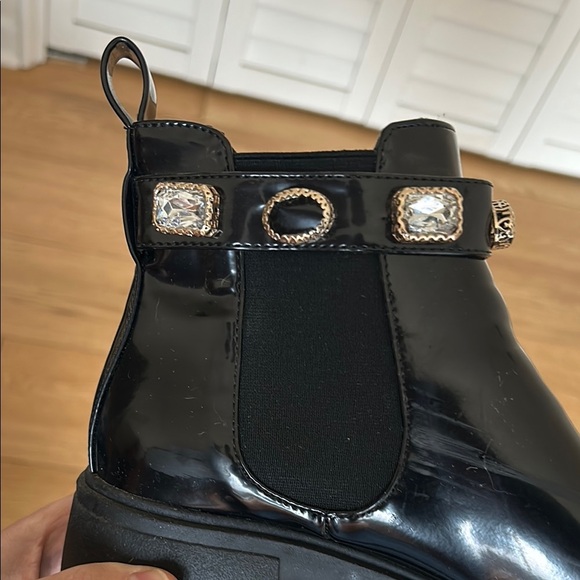 Size 8.5 | Madden Girl | Black Ankle Combat Boots w/ Embellished Straps - Picture 9 of 10